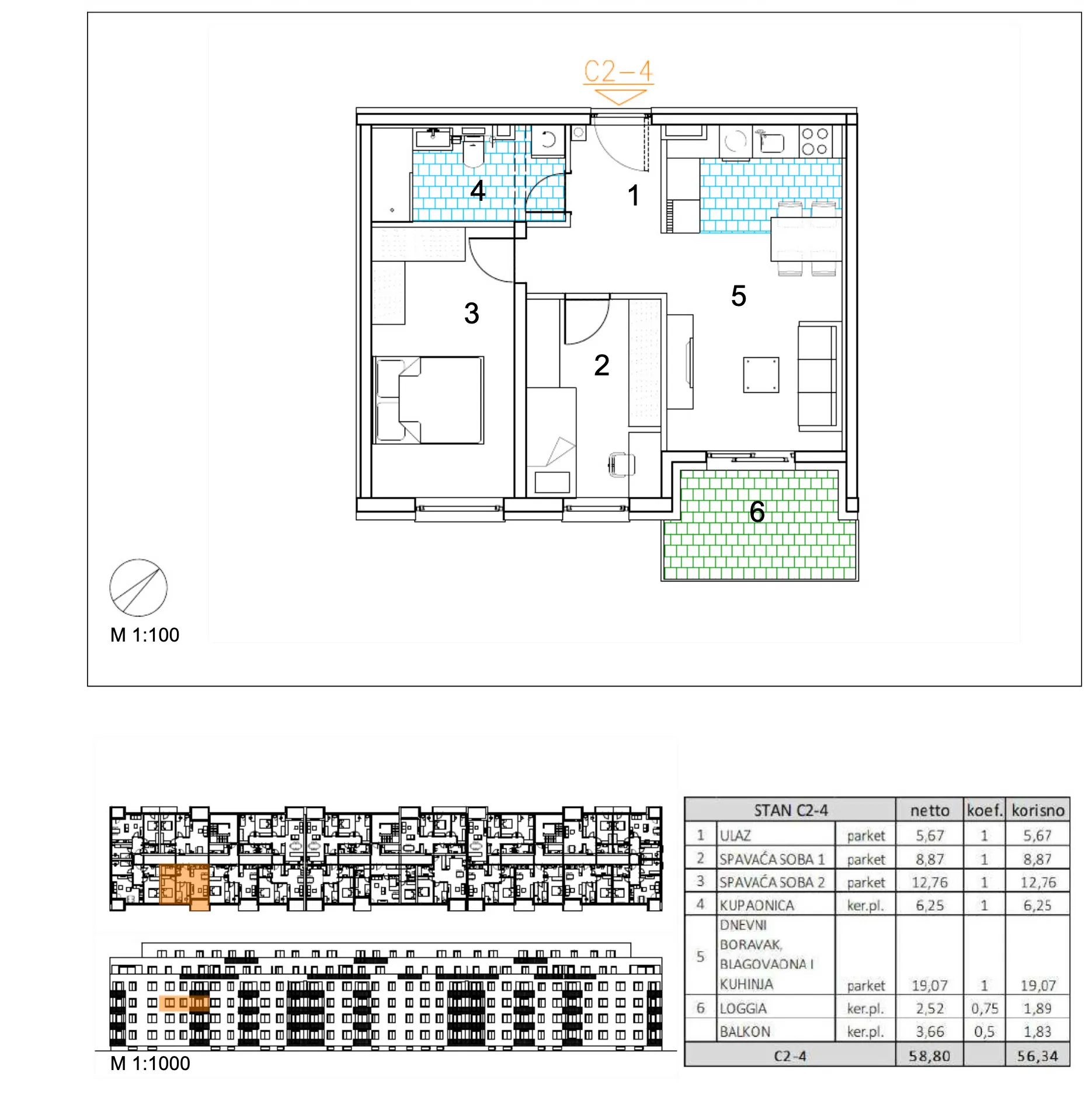 velika gorica, moderan trosoban stan u novogradnji, 56 m² - slika 6