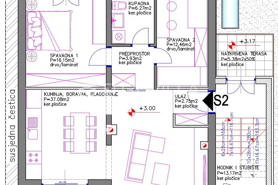 istra, pula, renoviran stan s dvije spavaće sobe i parkingom, 88 m² - slika 6