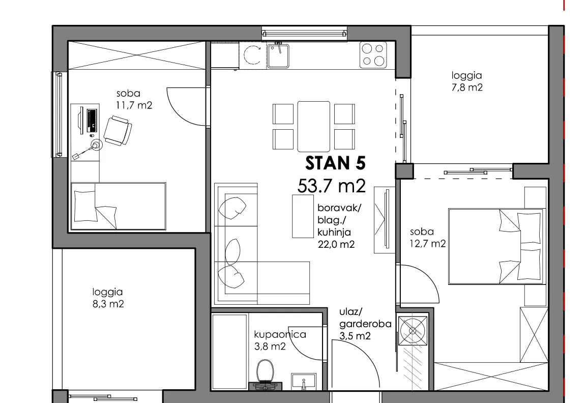 zagreb, trnava, atraktivan trosoban stan nkp 60 m2 novogradnja - slika 9