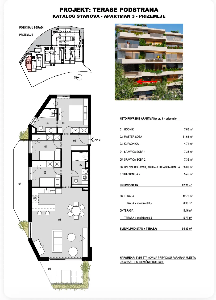 split, terase podstrana | trosoban apartman s terasom i dva garažna mjesta - slika 14