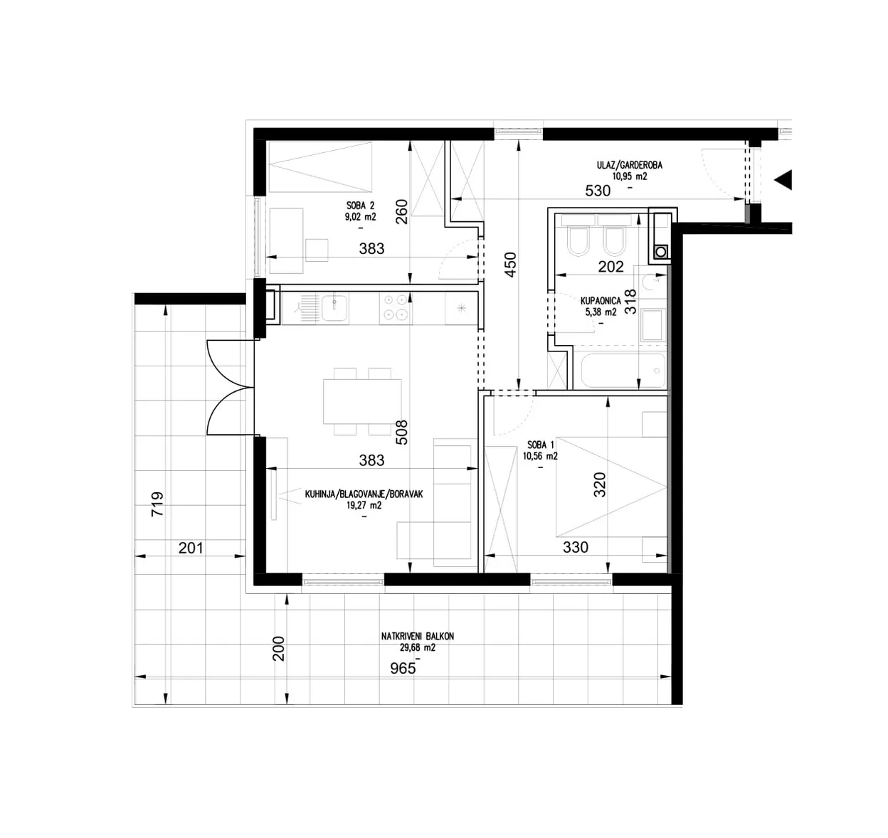zagreb, siget, atraktivan trosoban stan + gpm, nkp 78 m2 novogradnja - slika 5
