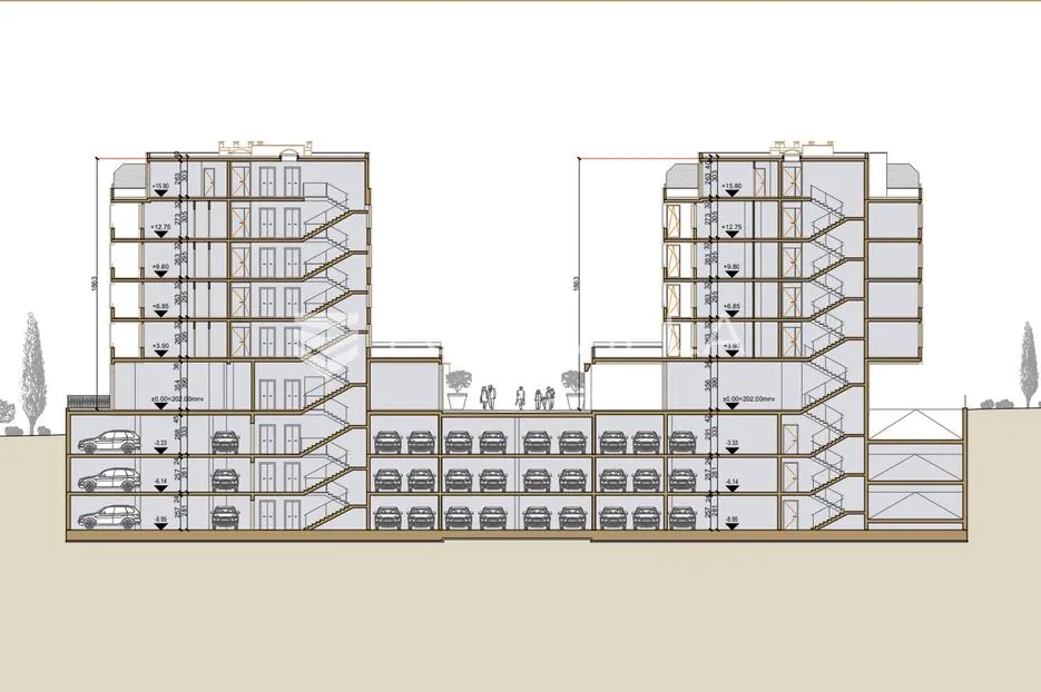 rijeka, srdoči, novogradnja, poslovni prostor 109,04 m², zgrada a, stan ap 3 - slika 11