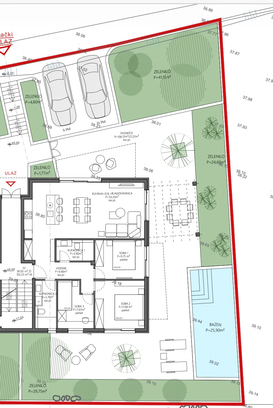 čiovo, novogradnja, moderan trosoban stan površine 109,35 m² - slika 7