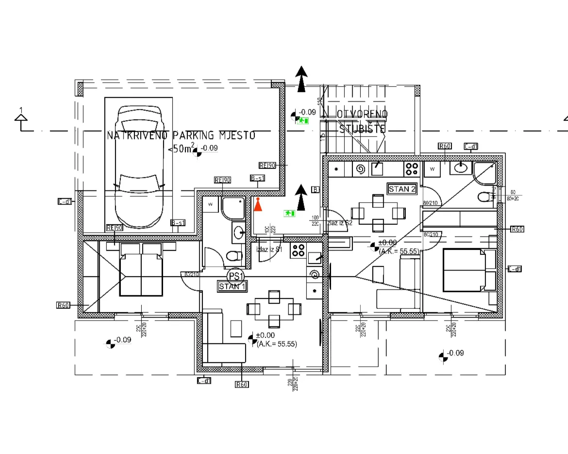 trogir, jednosoban stan u prizemlju neto korisne površine 40,66 m², s2 - slika 8