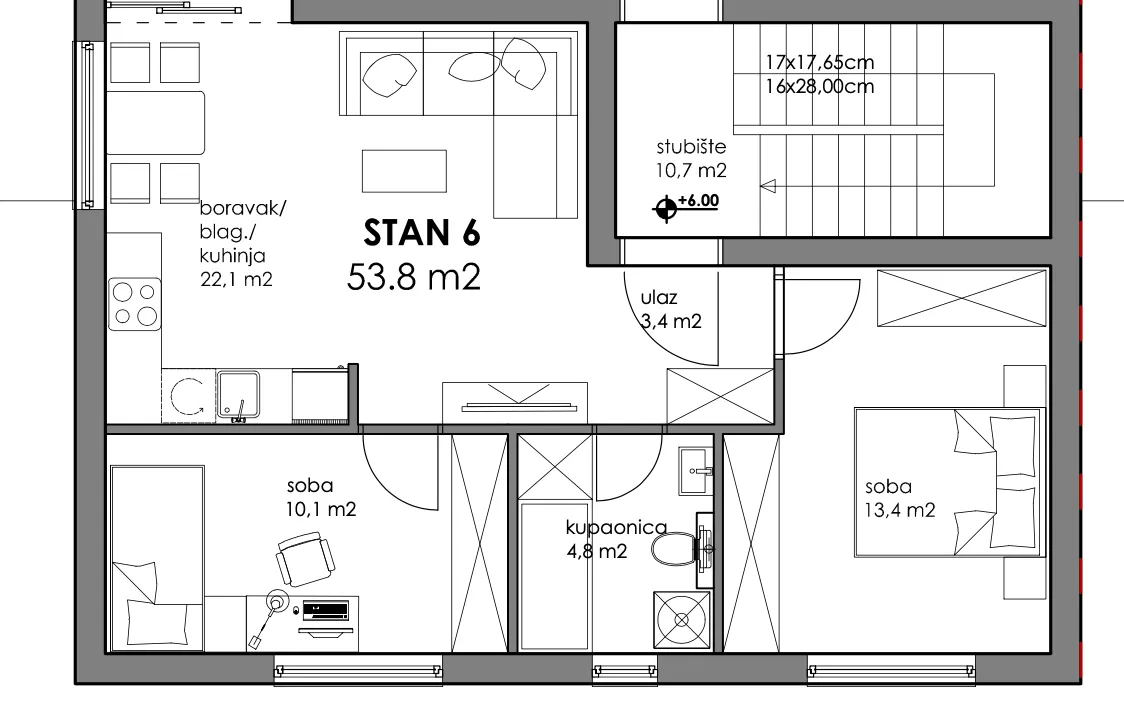 zagreb, trnava, atraktivan trosoban stan nkp 60 m2 novogradnja - slika 9