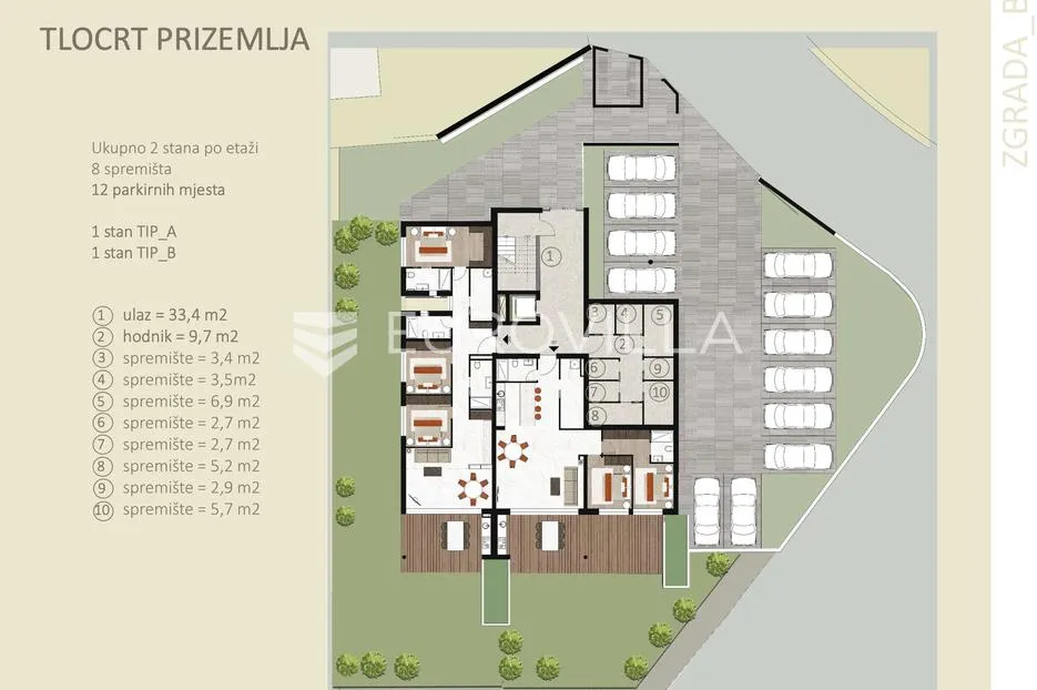 istra, novigrad, stan s 2 spavaće sobe s vrtom u prizemlju 122 m² 2 parkirna mjesta - slika 11