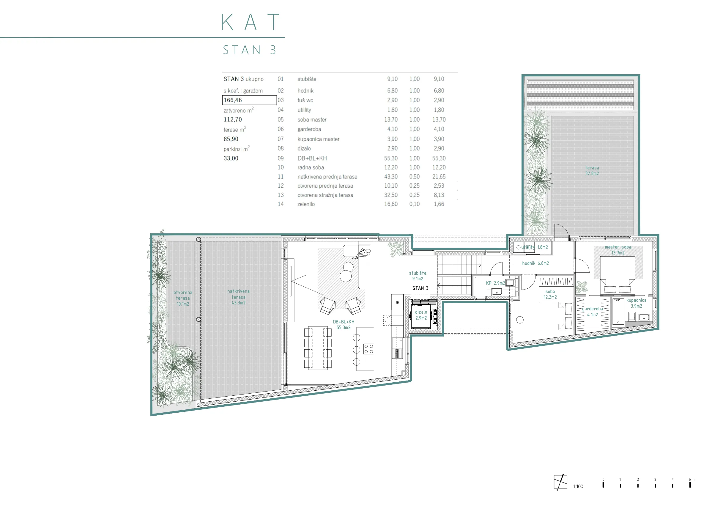 zagreb črnomerec novogradnja luksuzan penthouse 165 m² - slika 18