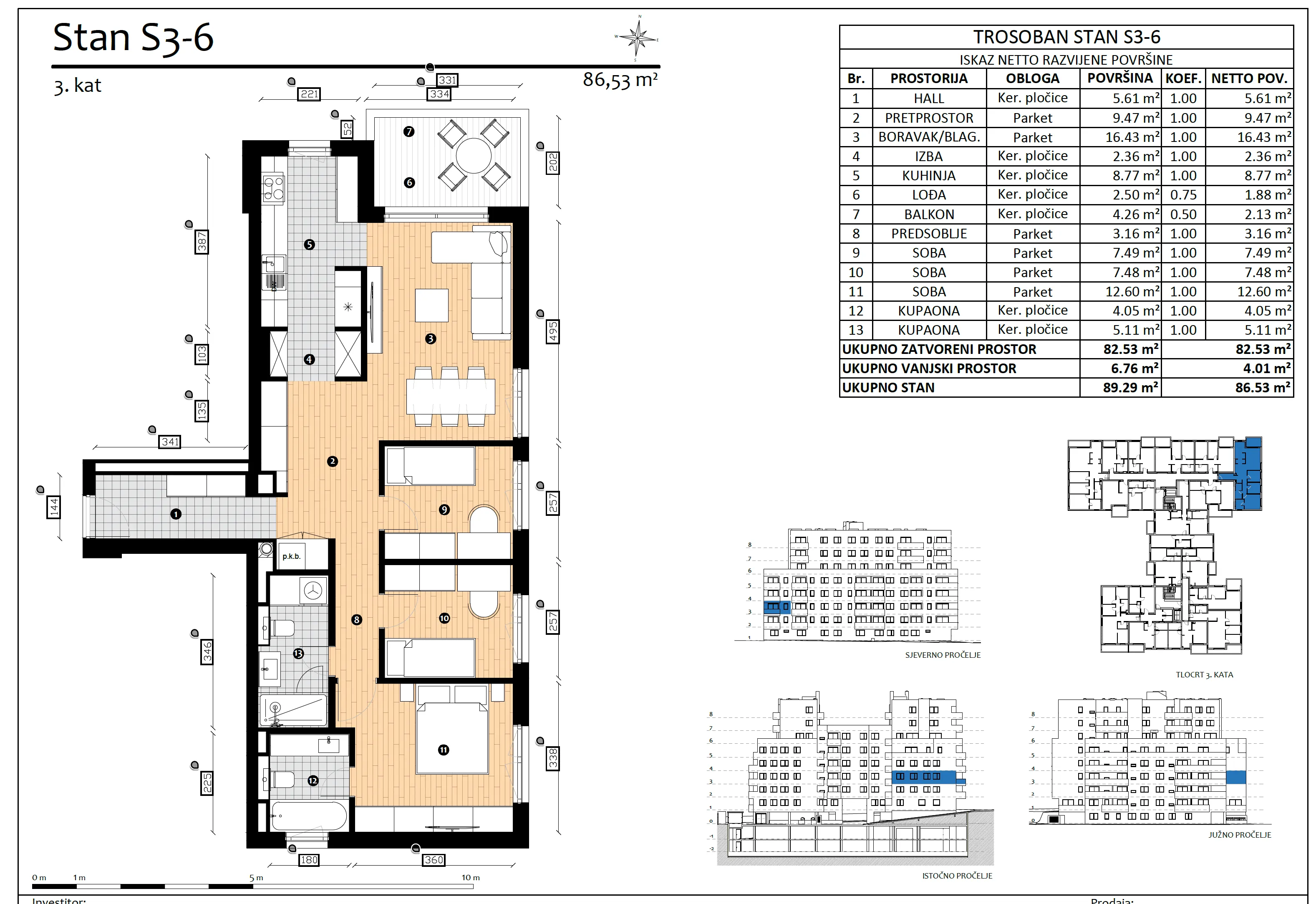 zagreb, trešnjevka, heritage, četverosoban stan 87 m² - slika 22