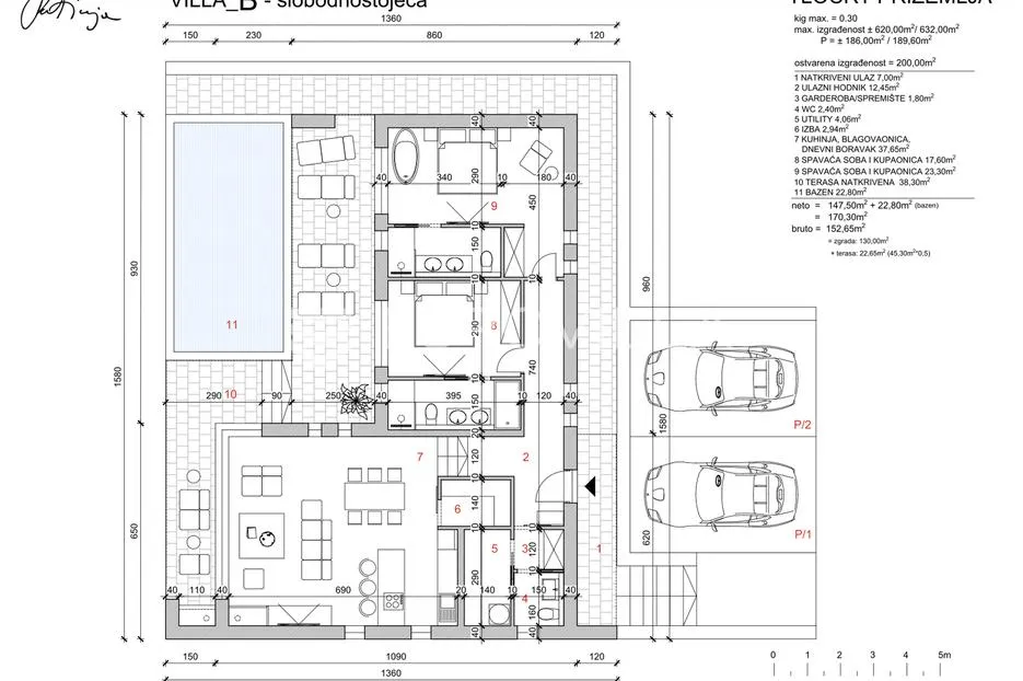 karlobag, cesarica, građevinsko zemljište s projektom, 628 m² - slika 15