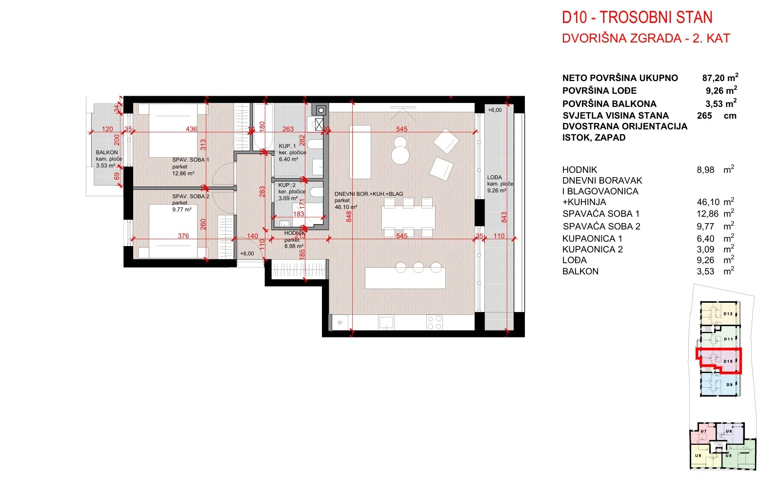 zagreb, maksimir, kvatrić, trosoban stan 95 m², novogradnja, garaža - slika 9