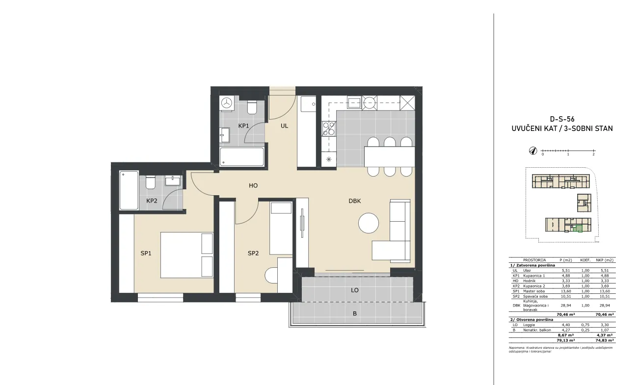 velika gorica, trosoban stan neto površine 74,83 m² novogradnja - slika 5