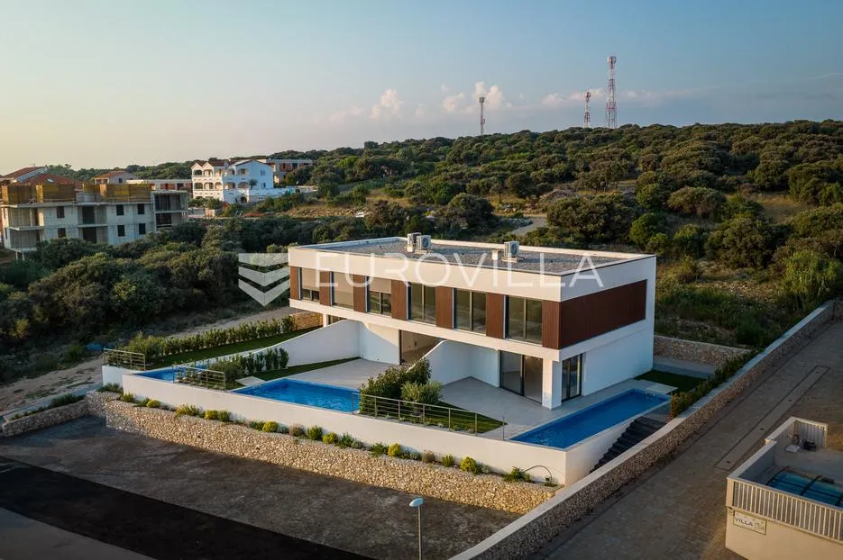 pag, mandre, luksuzno moderna vila 2, u nizu s bazenom i pogledom na more 130 m² - slika 11