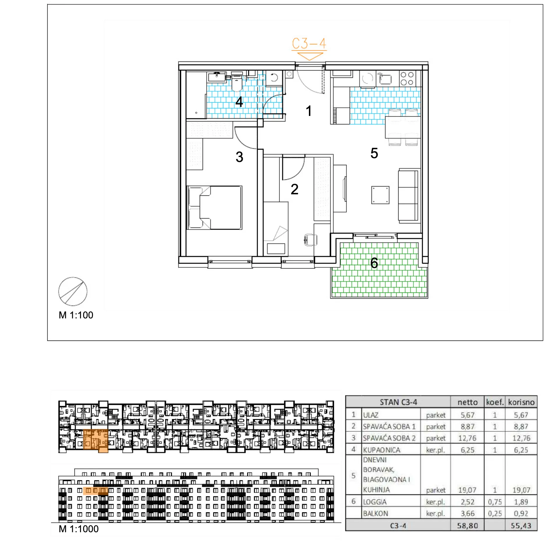 velika gorica, moderan trosoban stan u novogradnji, 55 m² - slika 6
