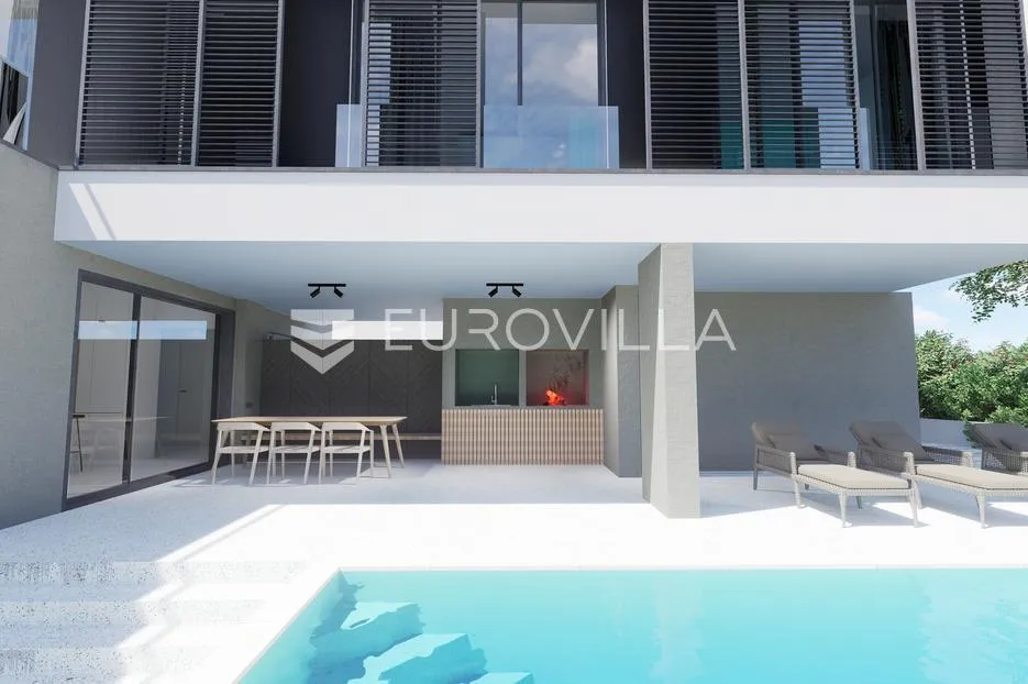 kaštel novi, moderna vila u izgradnji s bazenom i pogledom na more - slika 4