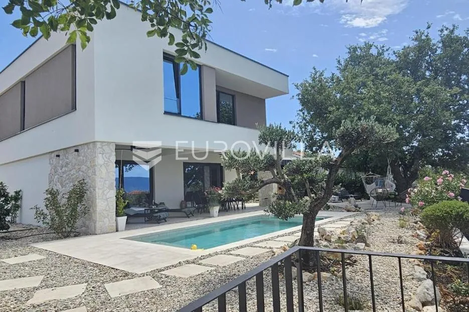Krk, Linardići, luksuzna vila s bazenom i saunom, novogradnja, 200 m², okućnica 450 m² - Linardići, Krk