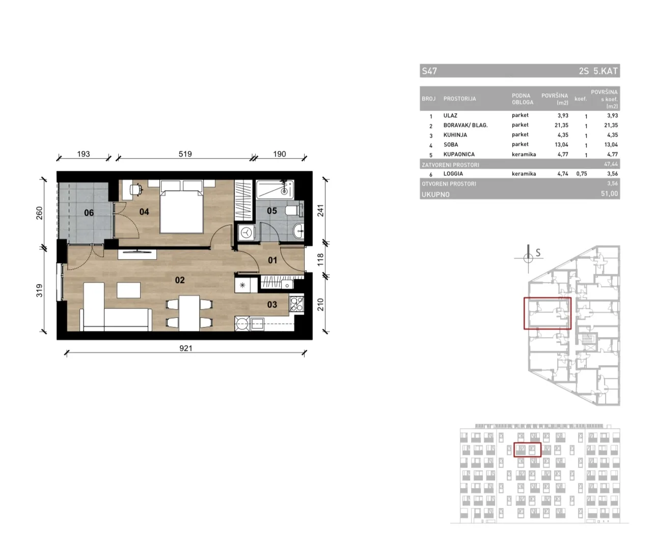 zagreb, vrapče, novogradnja, dvosoban stan na petom katu s loggiom, 51 m² - slika 4