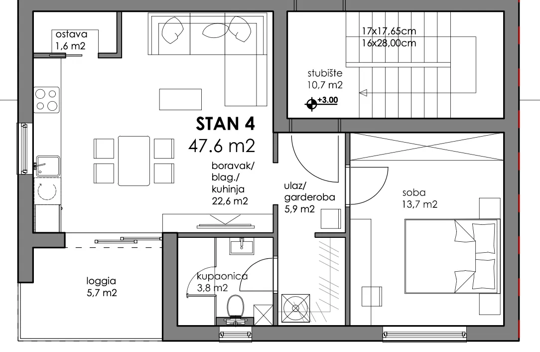 zagreb, trnava, atraktivan dvosoban stan nkp 52 m2 novogradnja - slika 9