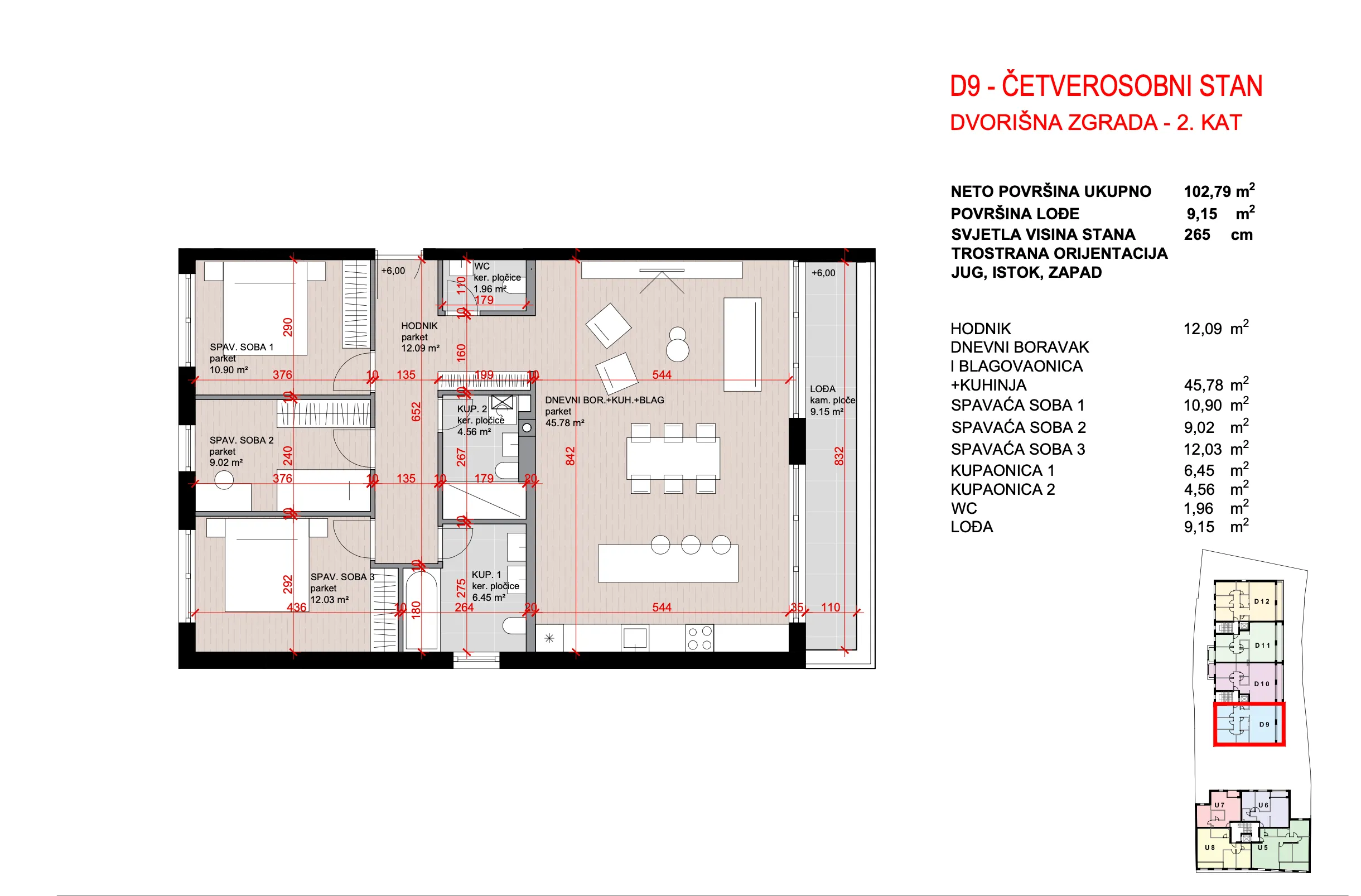 zagreb, maksimir, kvatrić, četverosoban stan 102,79 m², novogradnja, garaža - slika 9