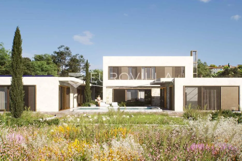 Istra, Kringa, novoizgrađena luksuzna vila u roh bau fazi s imanjem od 17.106 m2 - Radetići, Tinjan