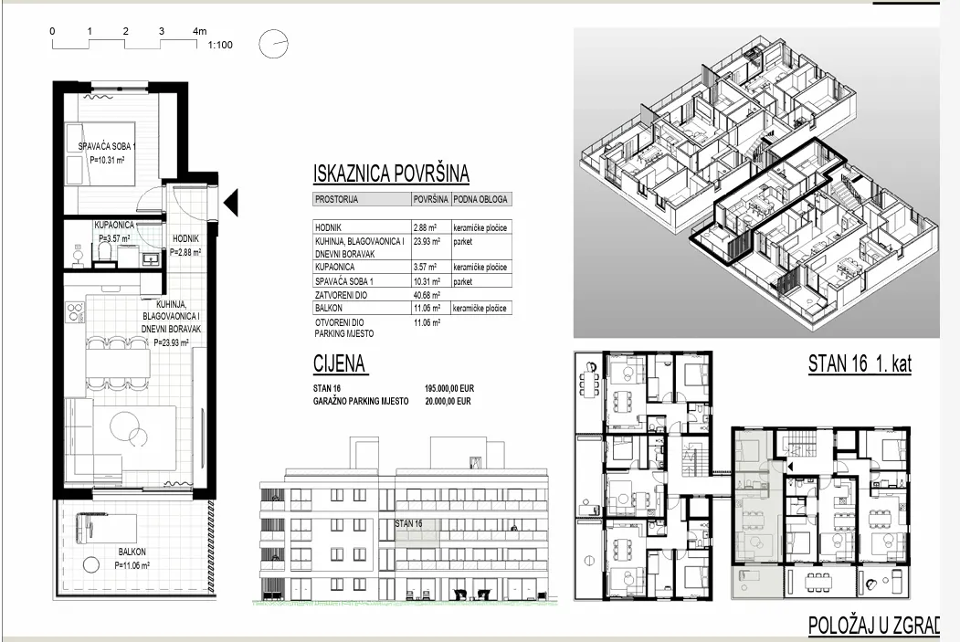 trogir, okrug gornji – apartman s16 na drugom katu neto korisne površine 46 m2 - slika 15