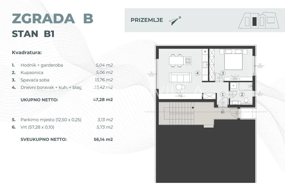 istra, fažana, luksuzni dvosobni stan 56.14 m², vrt 57.28 m², 1.2 km od mora, zatvoreni kompleks - slika 12