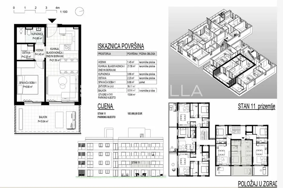 trogir, okrug gornji – apartman s11 na prvom katu neto korisne površine 46 m2 - slika 14