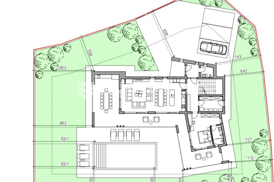 istra, okolica marčane - građevinsko zemljište 3040 m2 s gotovim projektom za 3 vile - slika 8