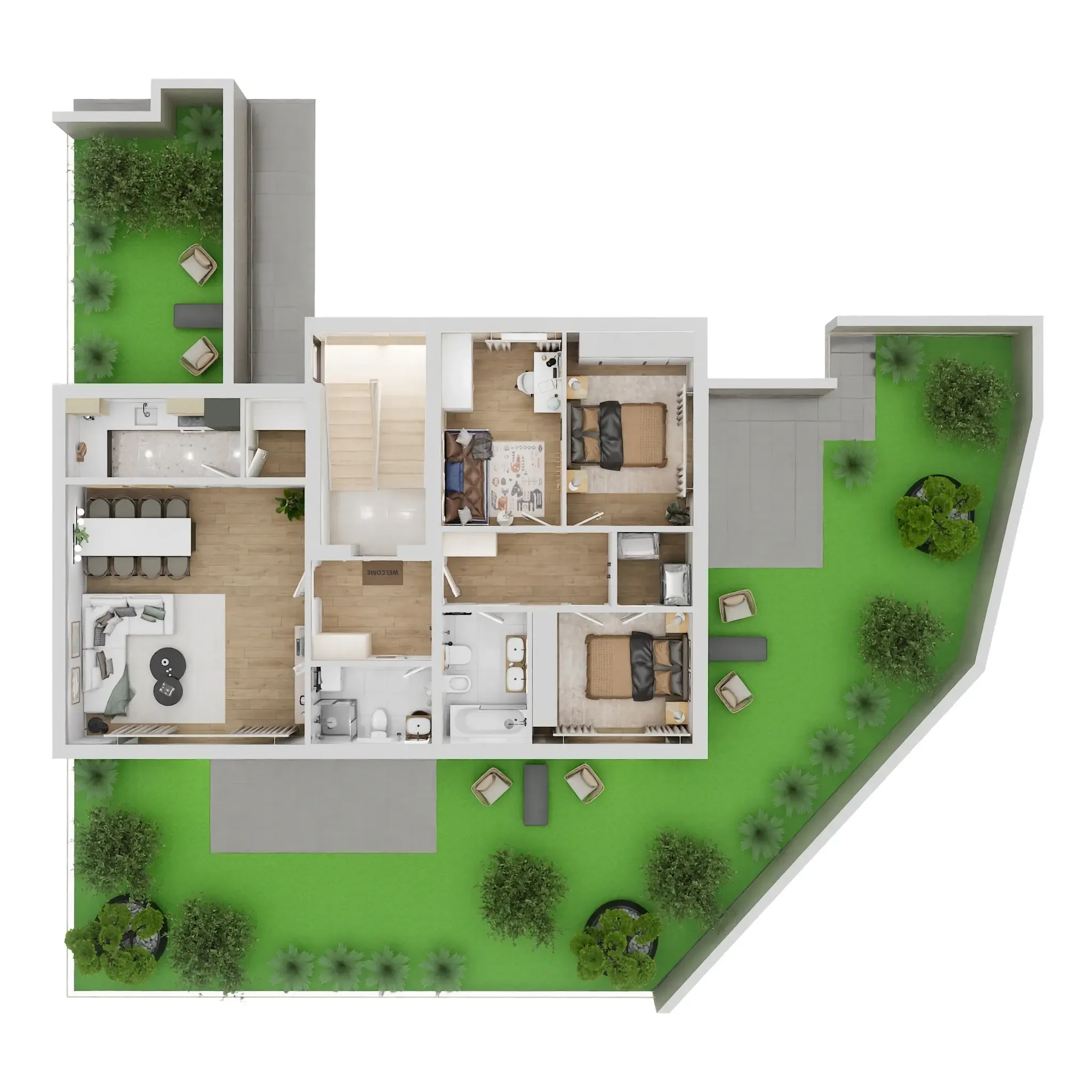 zagreb, jarun, novogradnja, četverosoban stan s vrtom 136,28 m² - slika 6