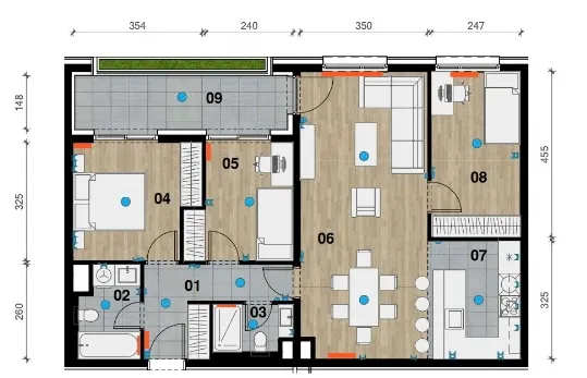 zagreb, črnomerec, vrhunska novogradnja, četverosoban stan 87 m² - slika 10