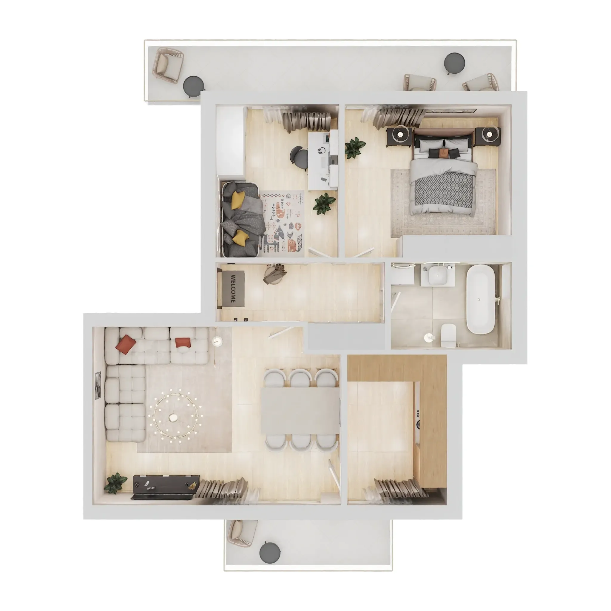 zagreb, jarun, novogradnja, trosoban stan 79,76 m² - slika 6