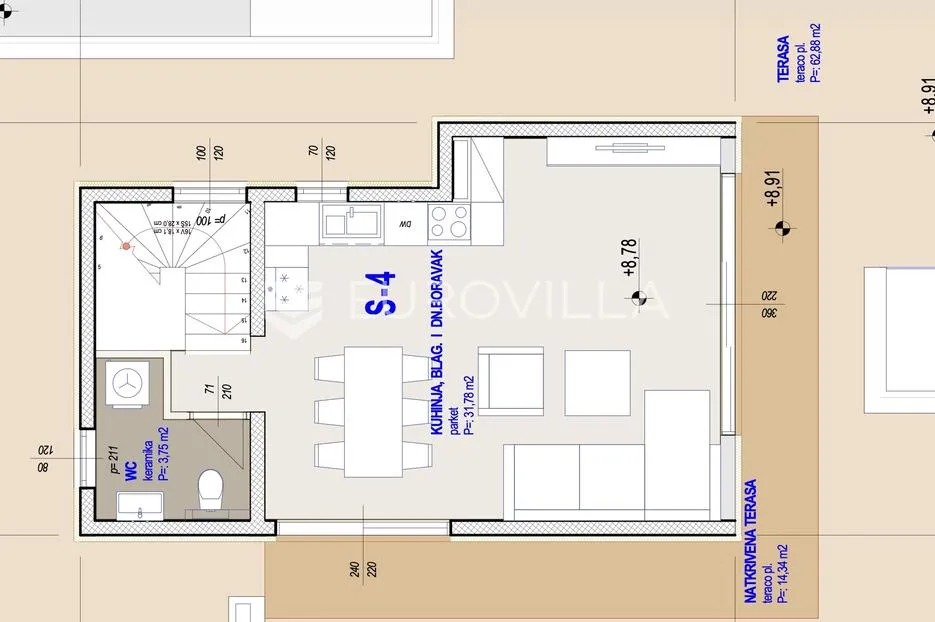 kaštela dvoetažni penthouse od 159 m² na 200 m od mora s pogledom s garažom za dva automobila - slika 6