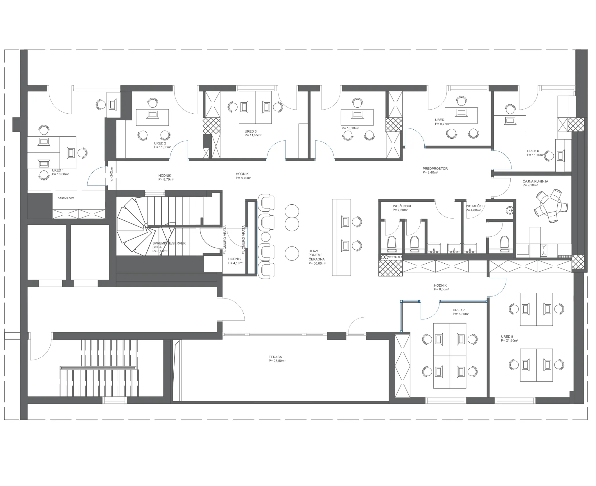 zagreb, radnička cesta, središte poslovne zone, poslovni prostor 225 m² na 1. katu poslovne zgrade - slika 12