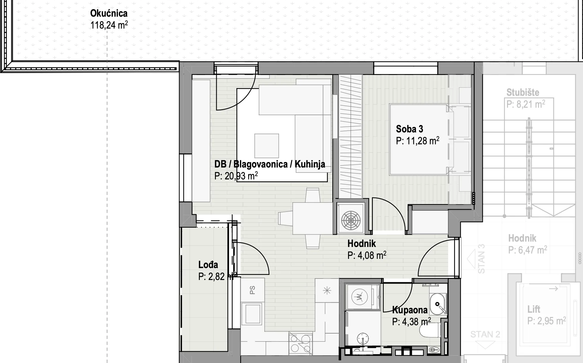 rijeka, bivio, luksuzan dvosoban stan 62,13 m², ekskluzivna lokacija - slika 11