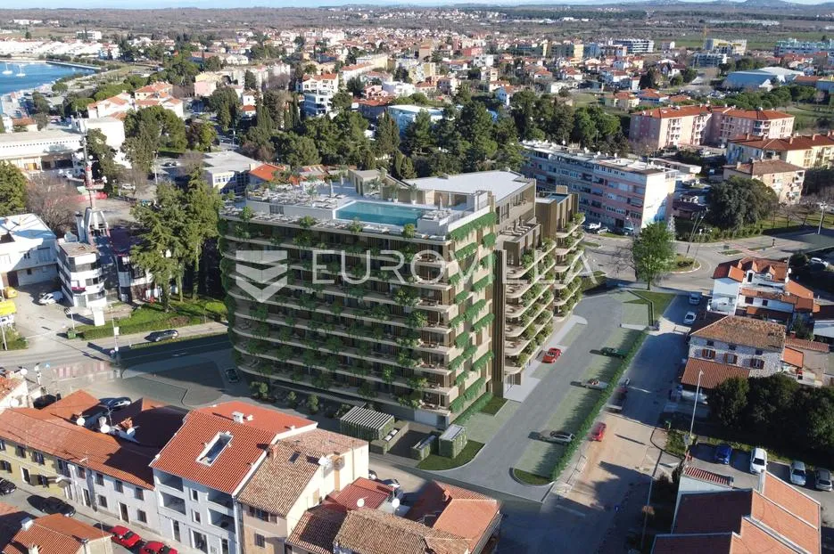 istra, umag — green tower residence, moderan jednosoban stan s terasom na 5. katu - slika 47