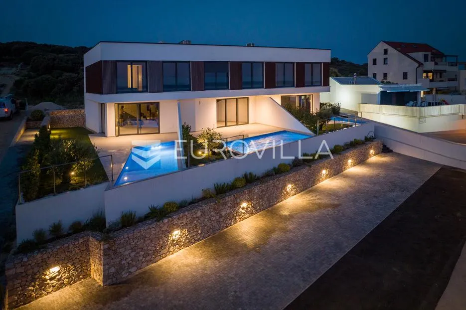 pag, mandre, luksuzno moderna vila 2, u nizu s bazenom i pogledom na more 130 m² - slika 26
