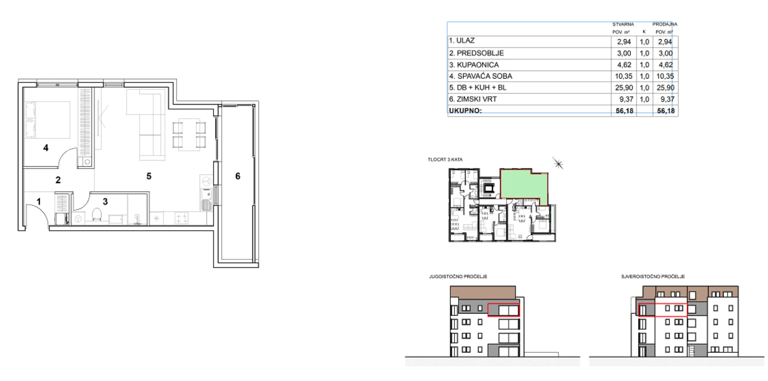 zagreb, donje vrapče, moderan dvosoban stan 56 m², novogradnja - slika 5