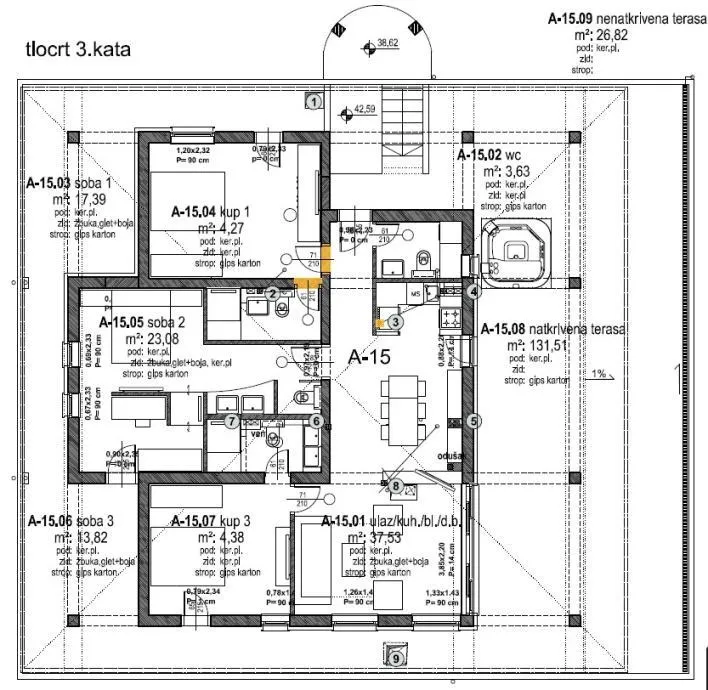otok murter, tisno, moderan četverosoban penthouse 185,00 m², novogradnja - slika 6