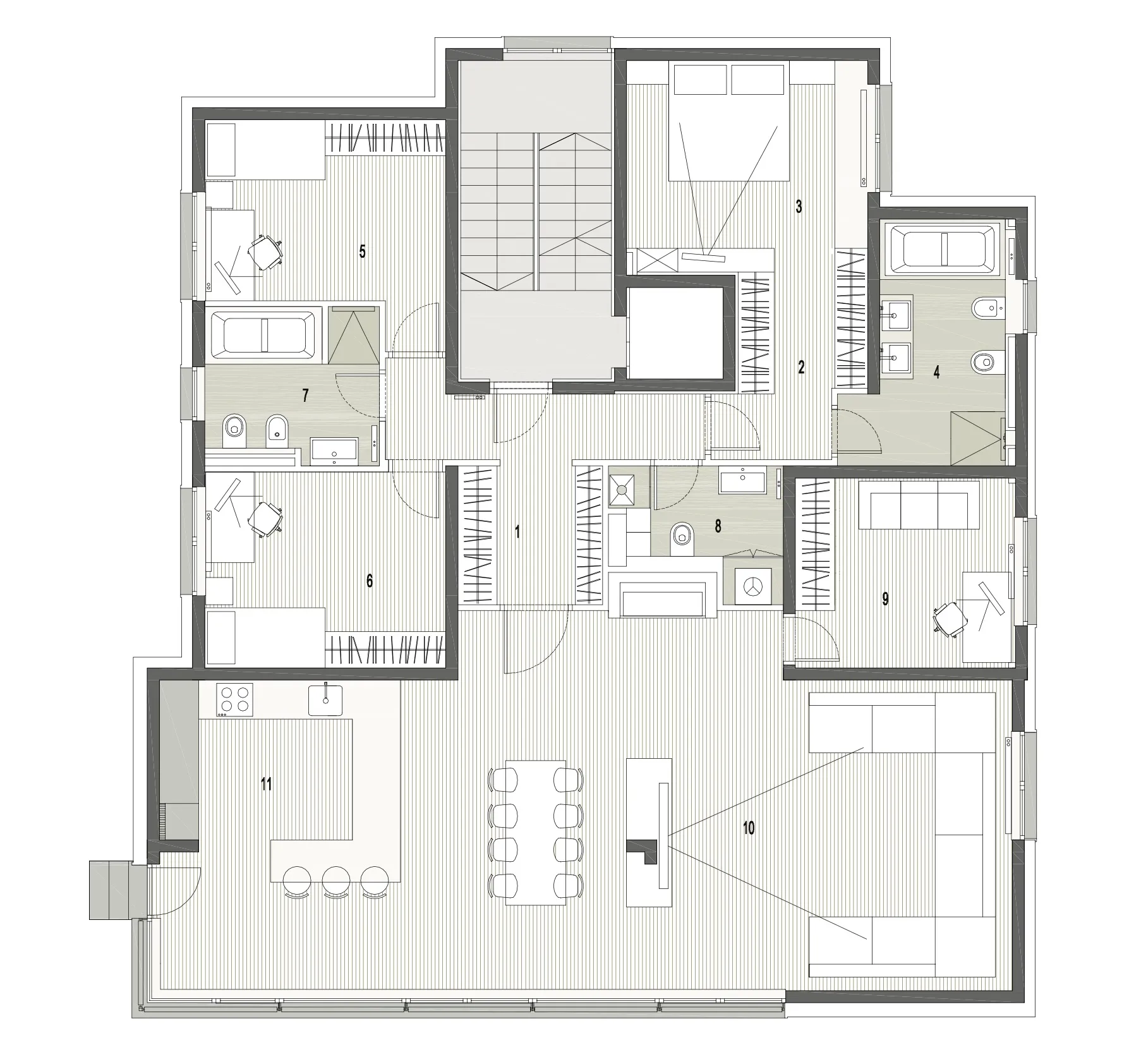 šalata, novogradnja, luksuzan četverosoban stan s vrtom, wellness, apartman - slika 23