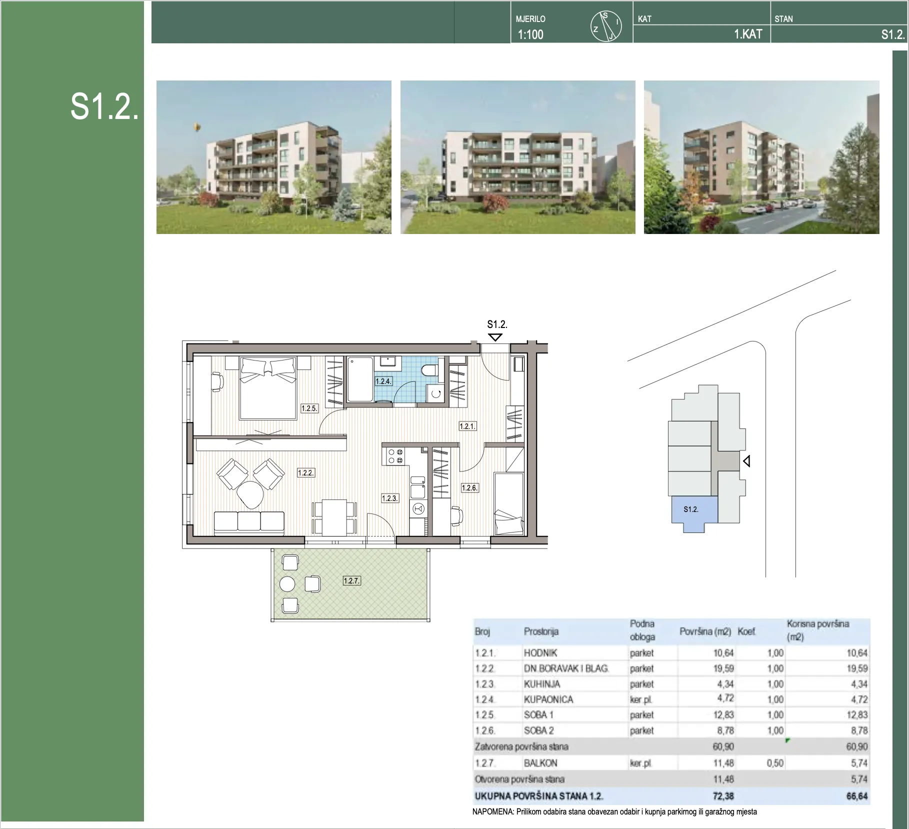 krapinske toplice, trosoban stan 67 m² na 1. katu novogradnja - slika 8