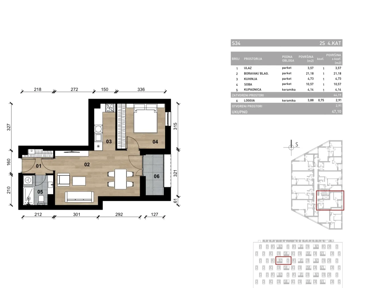 zagreb, vrapče, novogradnja, dvosoban stan na četvrtom katu s loggiom 47,10 m² - slika 4