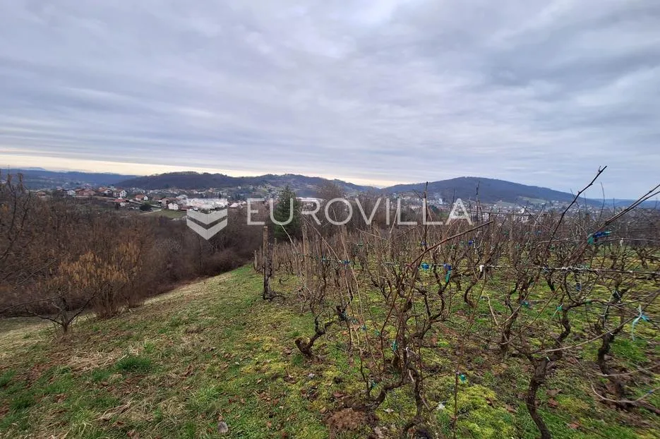 Duga Resa, građevinsko zemljište 1936 m² s drvenim objektom, prekrasan pogled