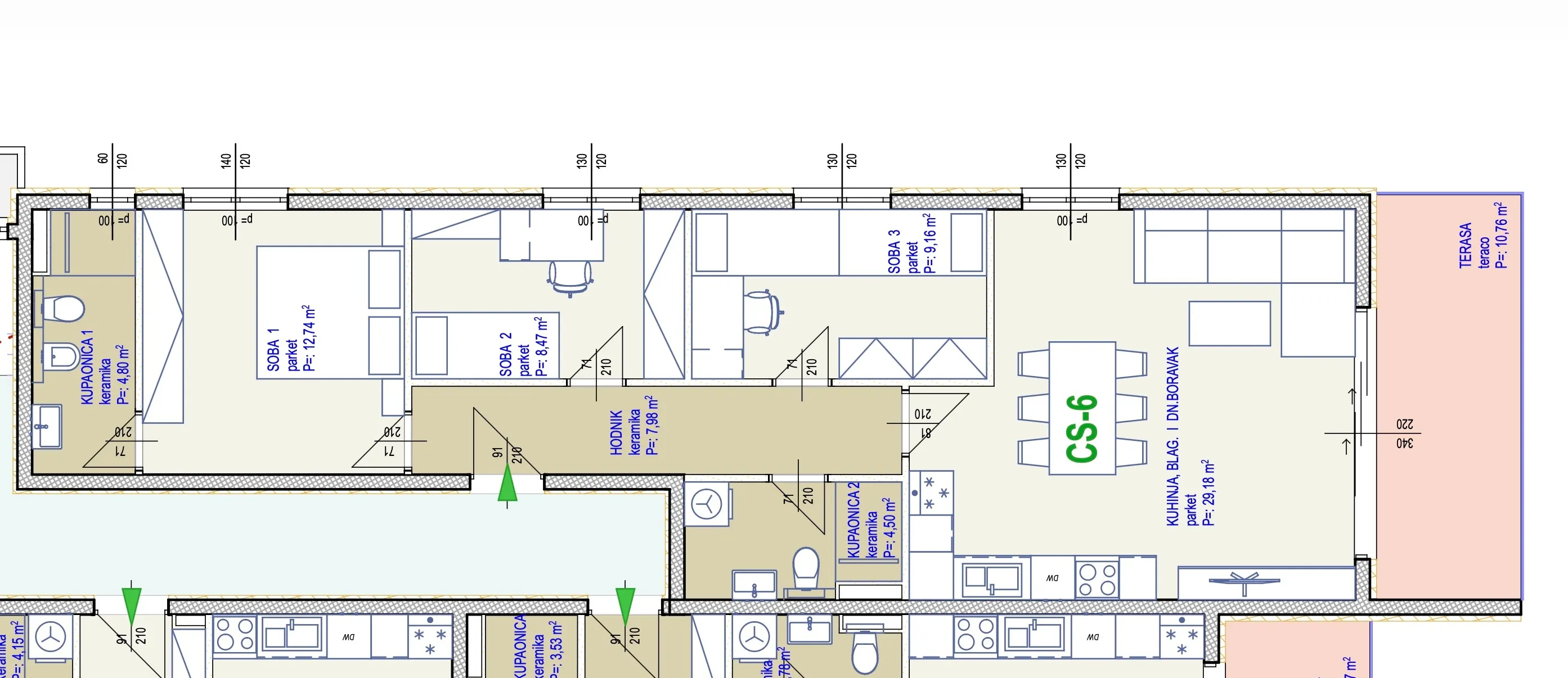 trogir, seget donji stan 87,6 m² s pogledom na more, novogradnja s garažom i liftom - slika 7