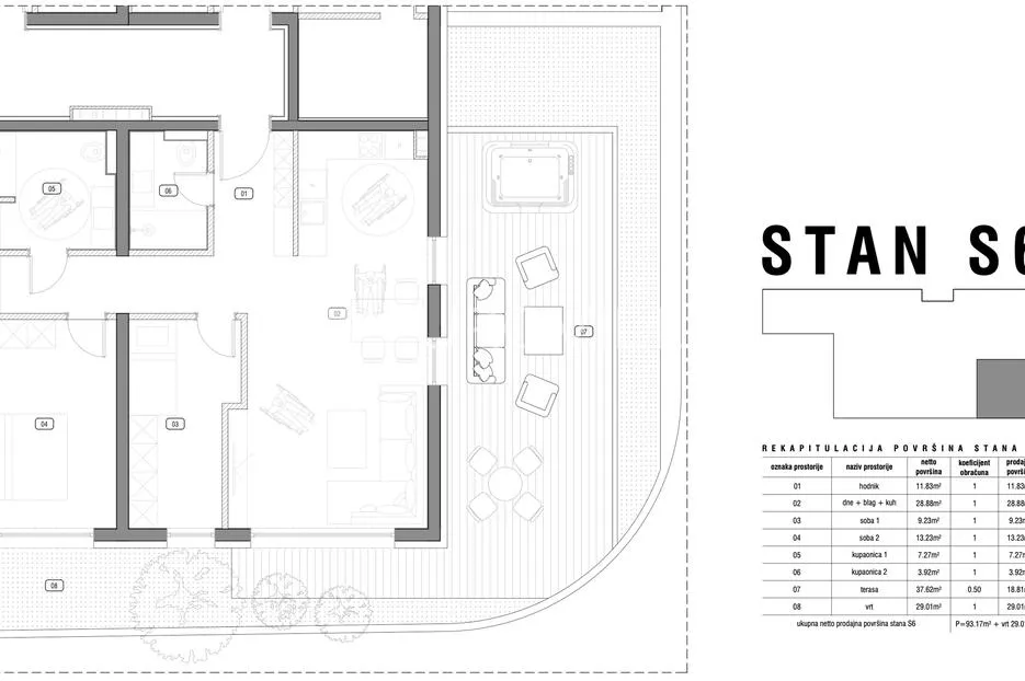 slavonski brod, j.j. strossmayera, trosoban stan, 93,17 m² vrt, prizemlje - slika 3