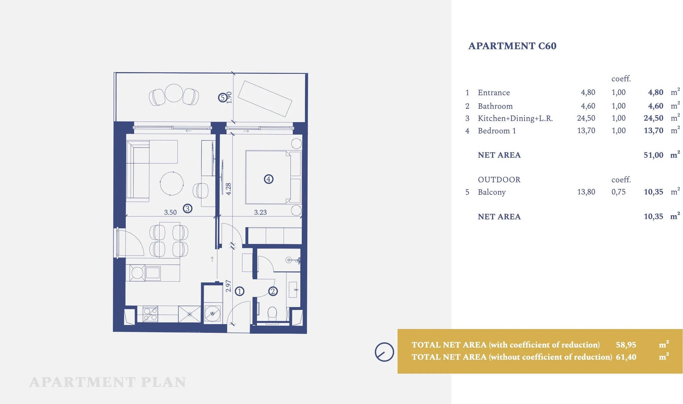 istra, savudrija, petram resort, apartman s jednom spavaćom sobom na 3. katu 61,40 m² - slika 14