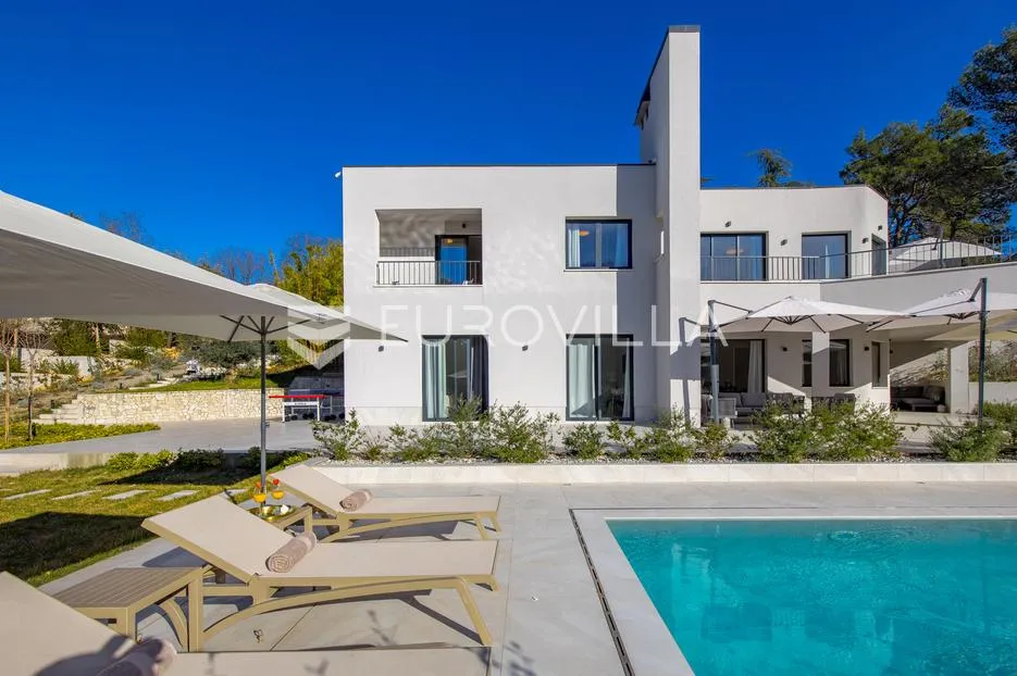 otok krk, malinska, luksuzna vila s dva apartmana u prvom redu do mora - slika 38