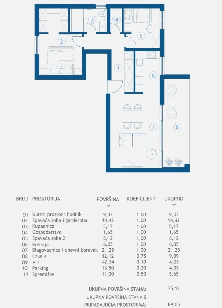 zagreb, trešnjevka eksluzivan komforan trosoban stan 90 m² novogradnja - slika 8
