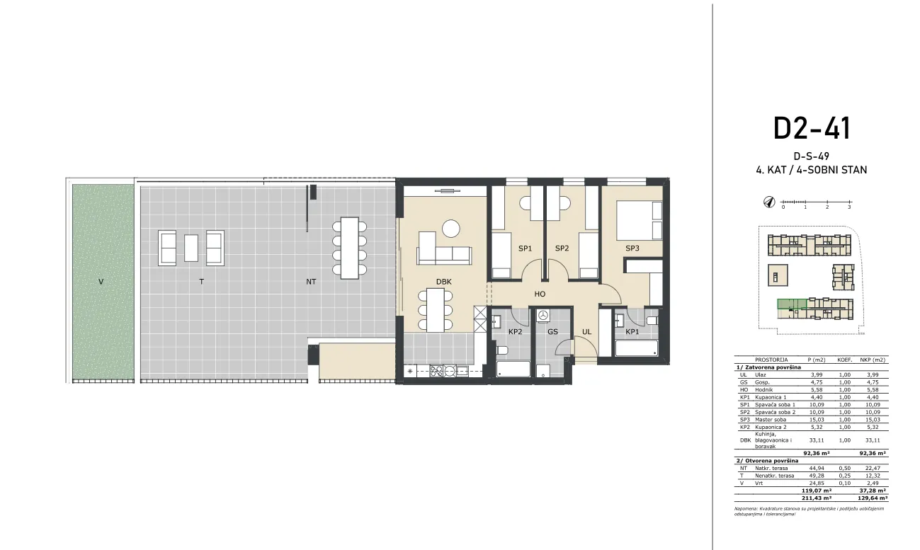 velika gorica, četverosoban stan neto površine 129,64 m² novogradnja - slika 5