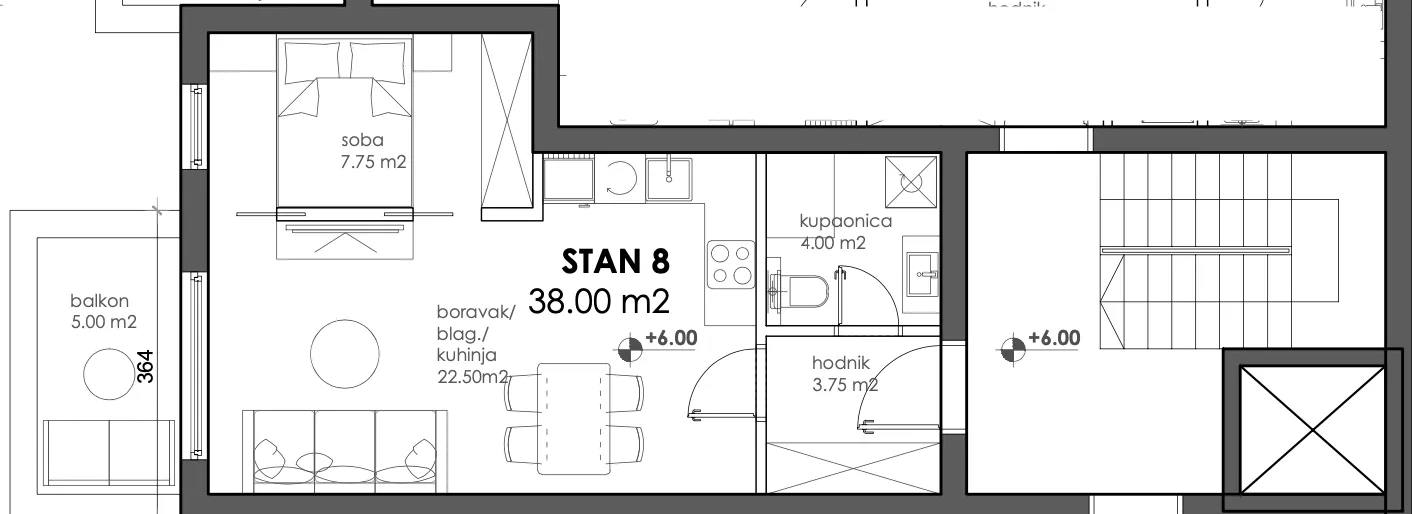 zagreb, trnava, moderan četverosoban stan nkp 40 m2 novogradnja - slika 13