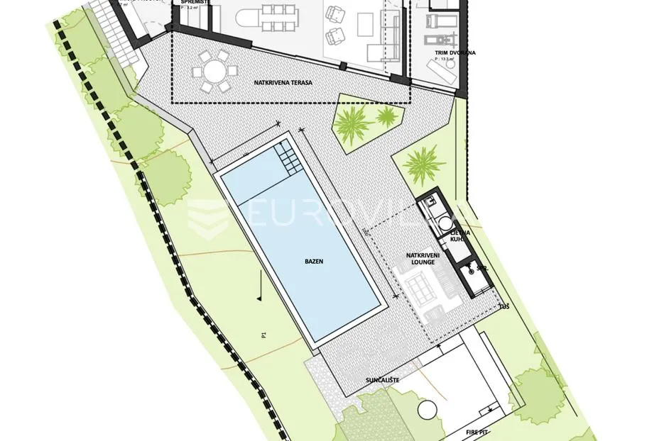 oprtalj, gradinje, građevinsko zemljište s idejnim projektom za gradnju tri kuće za odmor - slika 20