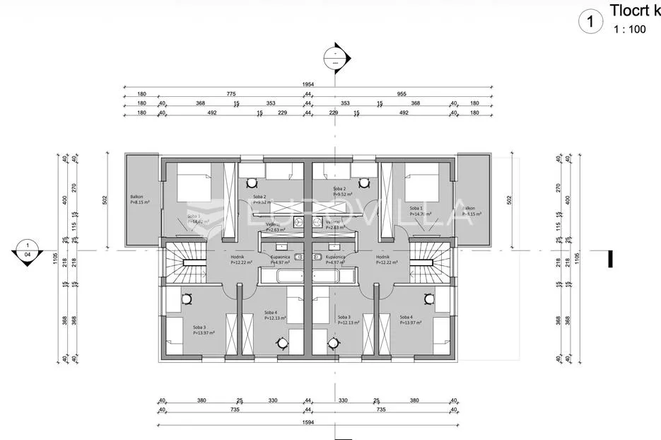 sv. ivan zelina, moderna dvojna kuća u nizu s privatnim dvorištem, 140 m² - slika 7